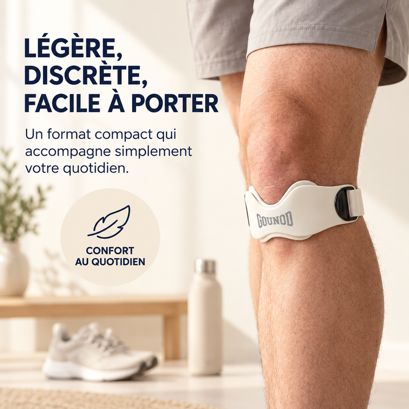 Genouillère rotulienne Velox légère et discrète portée au quotidien